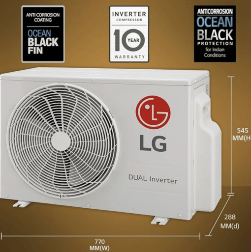 LG 1.5 Ton 4 Star Inverter Split AC (Copper, Convertible 5-in-1 Cooling, HD Filter with Anti-Virus Protection, 2021 Model, MS-Q18KNYA1, White) - Image 4